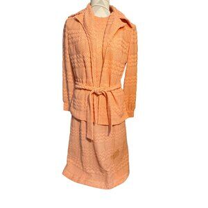 Vintage A-Line  Dress w/ Belted Overcoat / Jacket